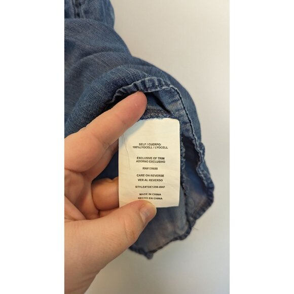 Altar'd State Women's Sleeveless Chambray Blue Mini Small Dress - Picture 3 of 5